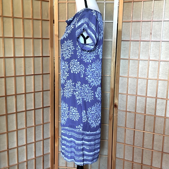 Sigrid Olsen Signature Dress Indigo Blue Print Dress - Picture 2 of 16